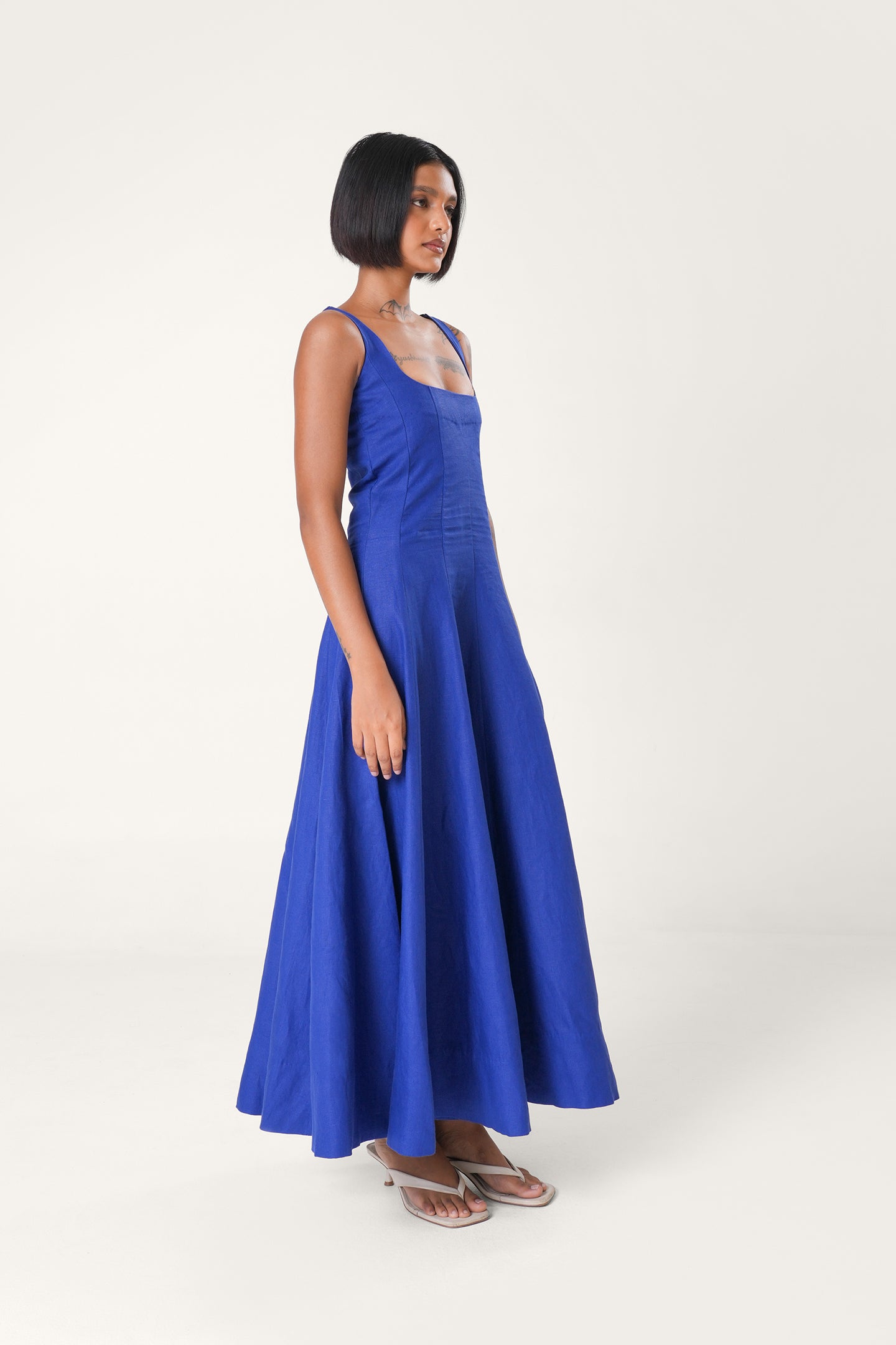 Linen Maxi Dress | Electric Blue