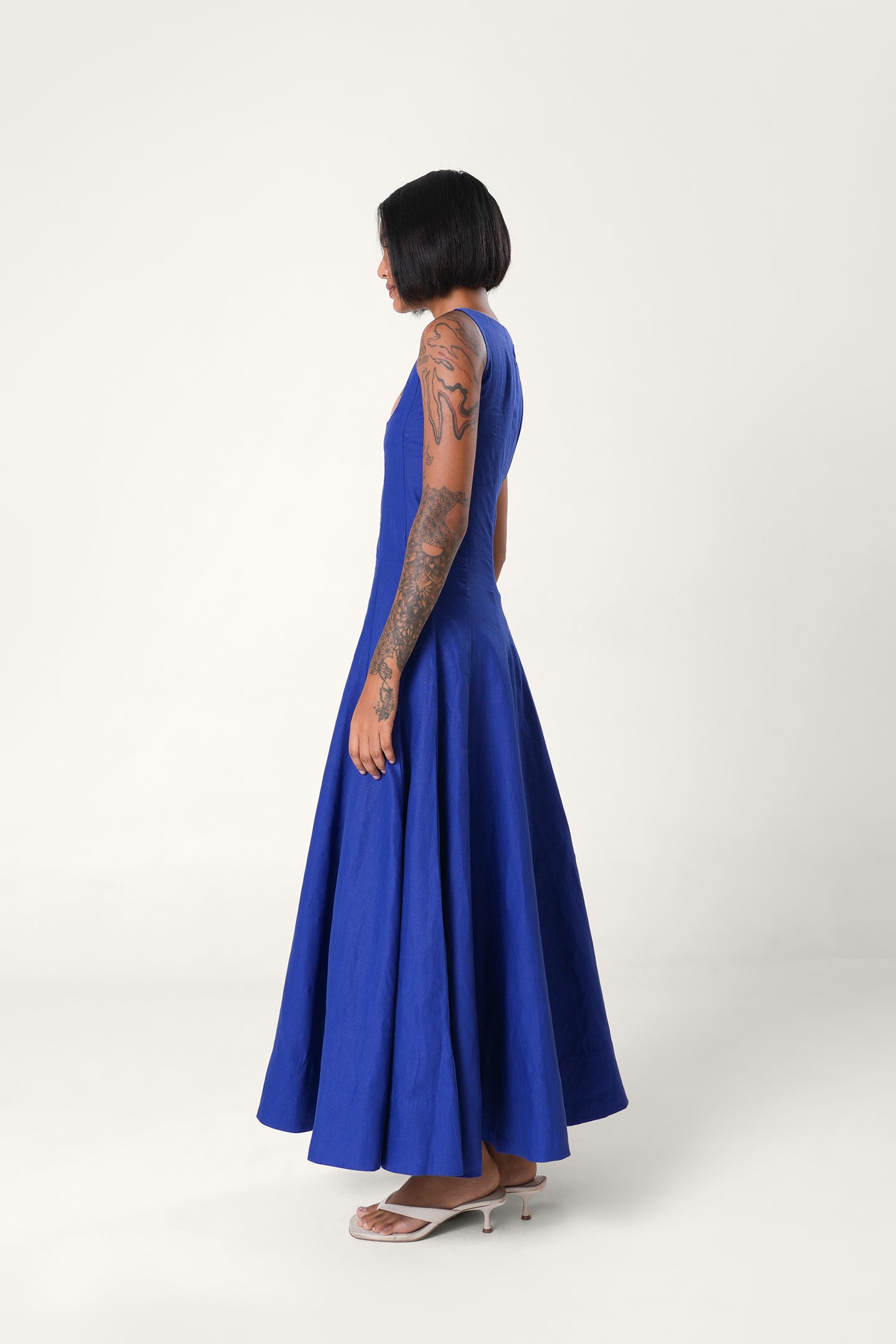 Linen Maxi Dress | Electric Blue