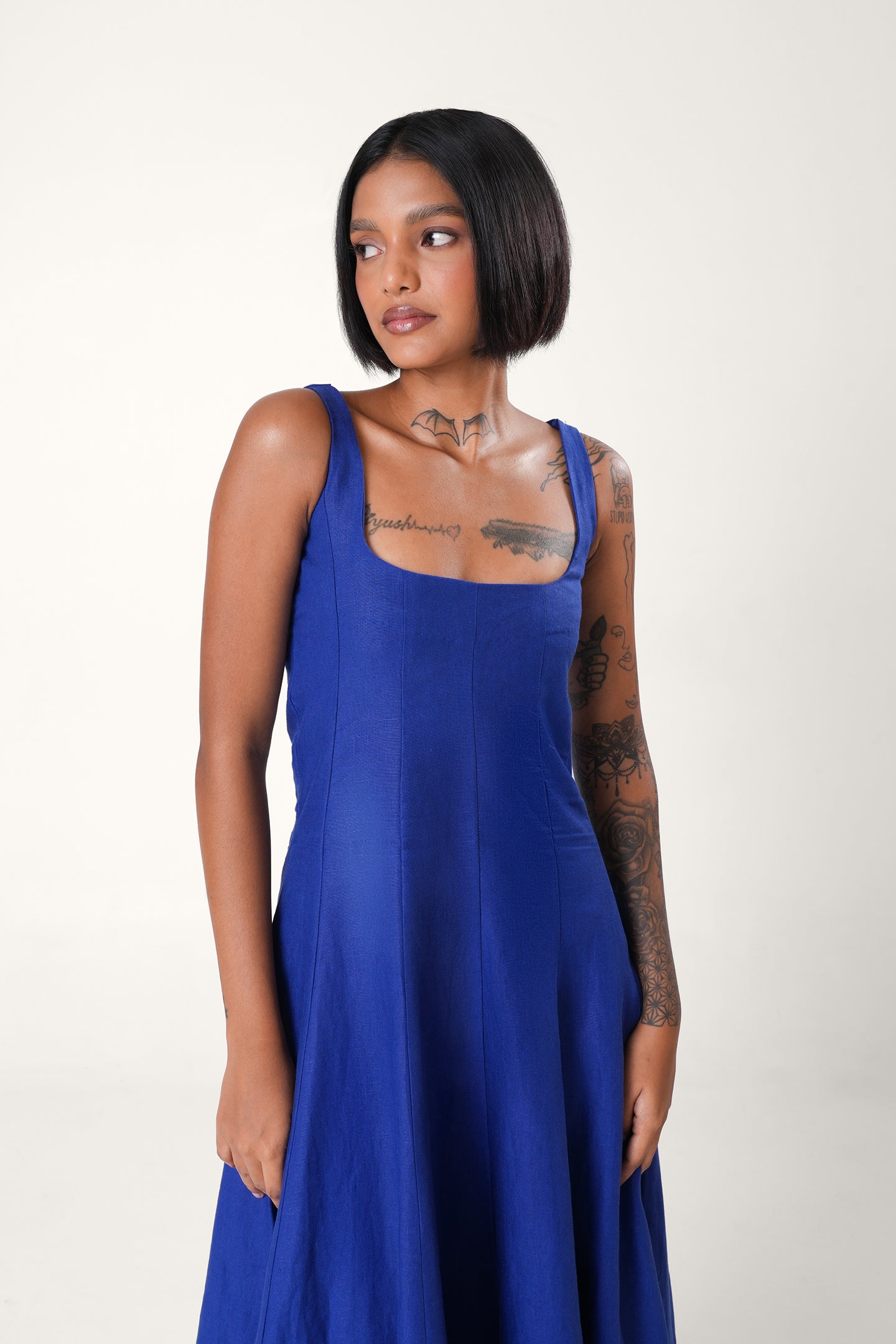 Linen Maxi Dress | Electric Blue