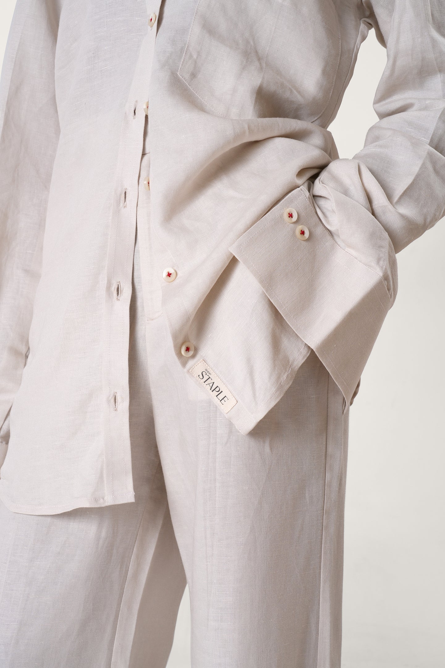 Linen Oversized Shirt | Beige