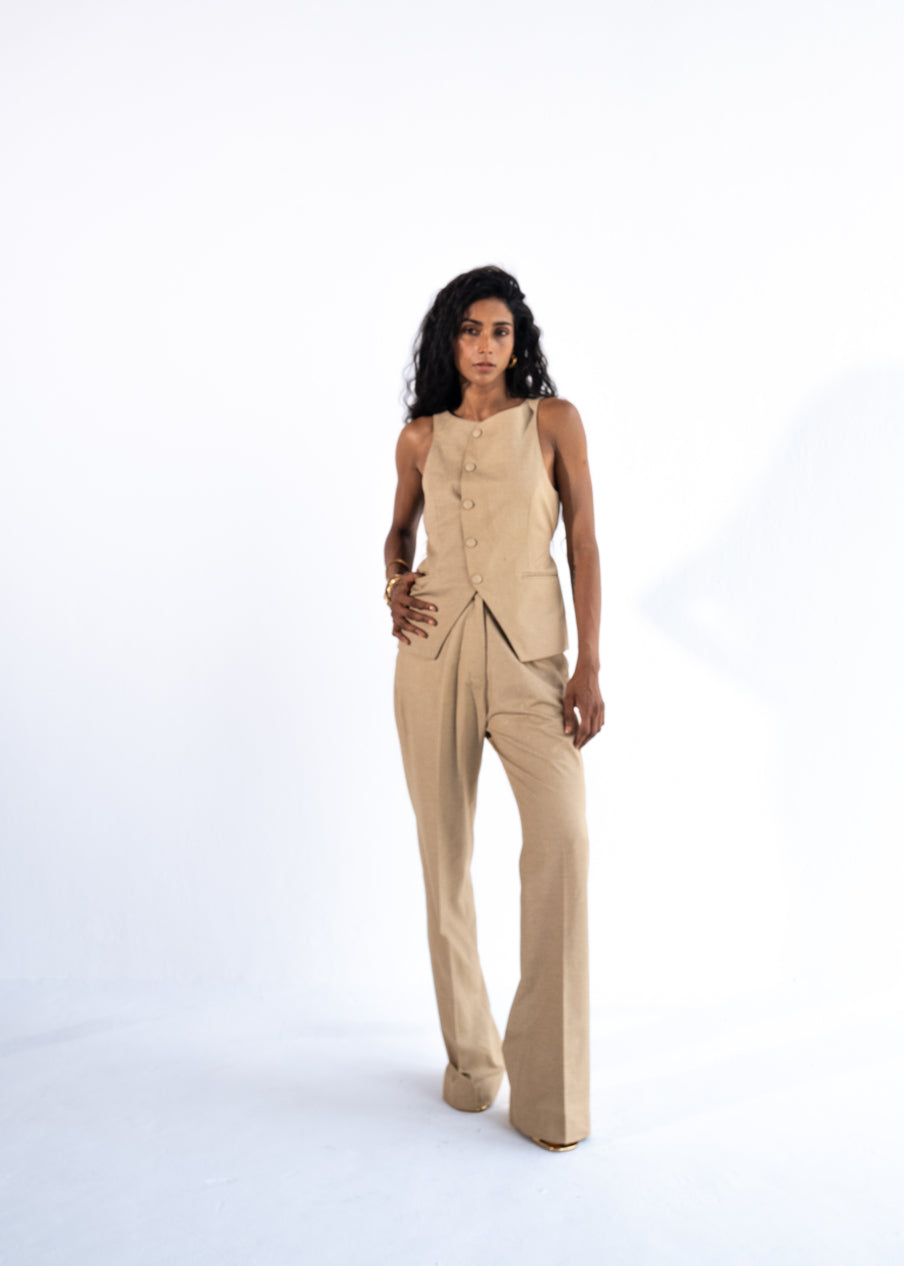 Linen straight pants