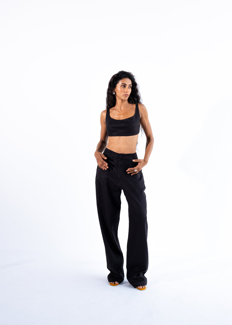 Straight Black Ecovero Pants