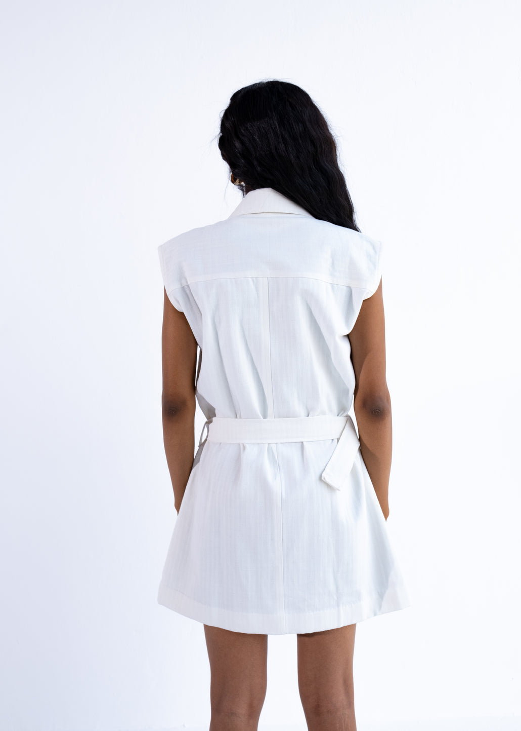 Linen cargo dress with belt